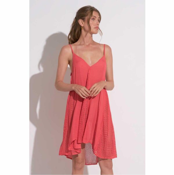 Salida Elan corta con tirantes y crochet coral - Imagen 2