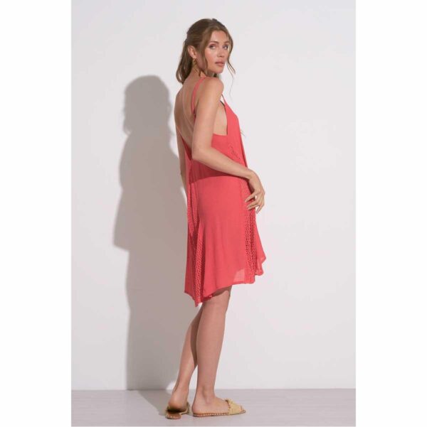 Salida Elan corta con tirantes y crochet coral - Imagen 4