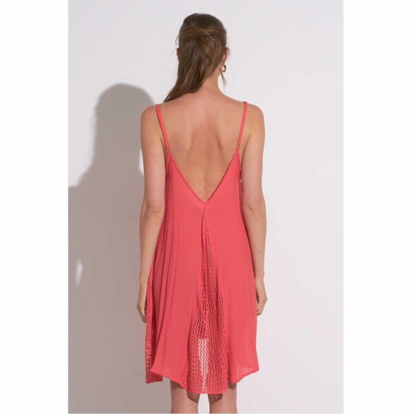 Salida Elan corta con tirantes y crochet coral - Imagen 5