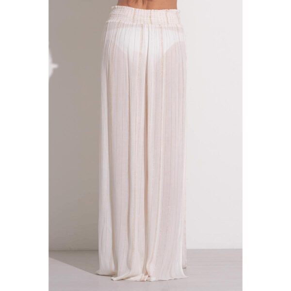 Pantalon Elan blanco rayas doradas - Imagen 2