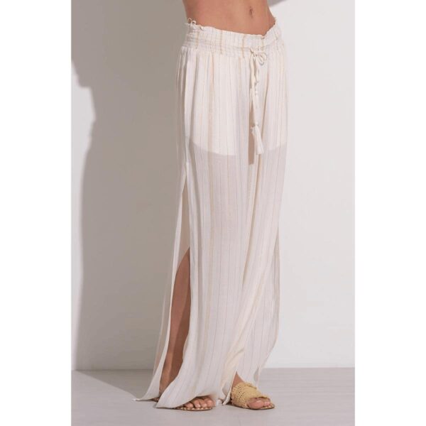 Pantalon Elan blanco rayas doradas - Imagen 3