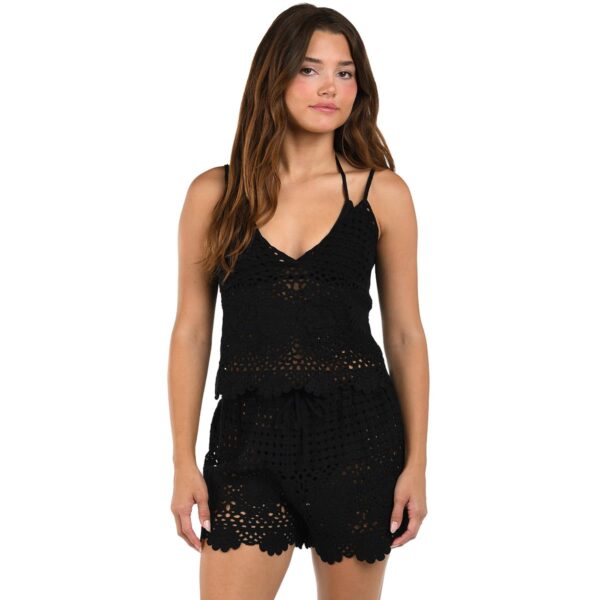 Crop top Citrus crochet negro mujer