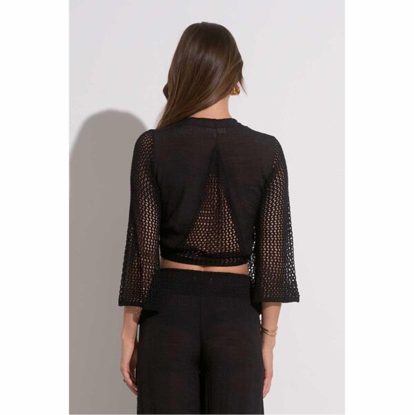 Crop Top Elan mangas caladas negro - Imagen 4