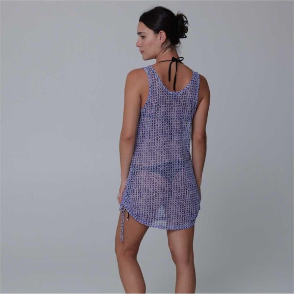 Vestido J.Valdi corto mesh amarre a un lado Oasis - Imagen 3