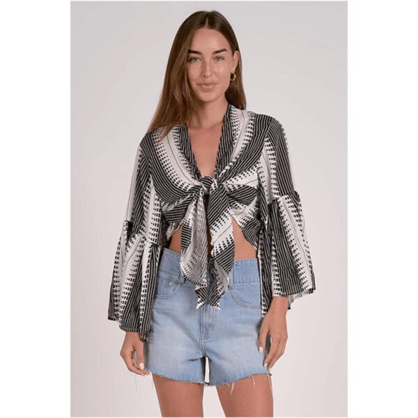 Crop top Sensea blanco/negro