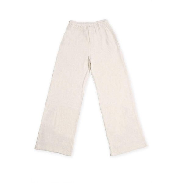 Pantalon Jasmine tipo lino beige con detalle bordado - Imagen 3