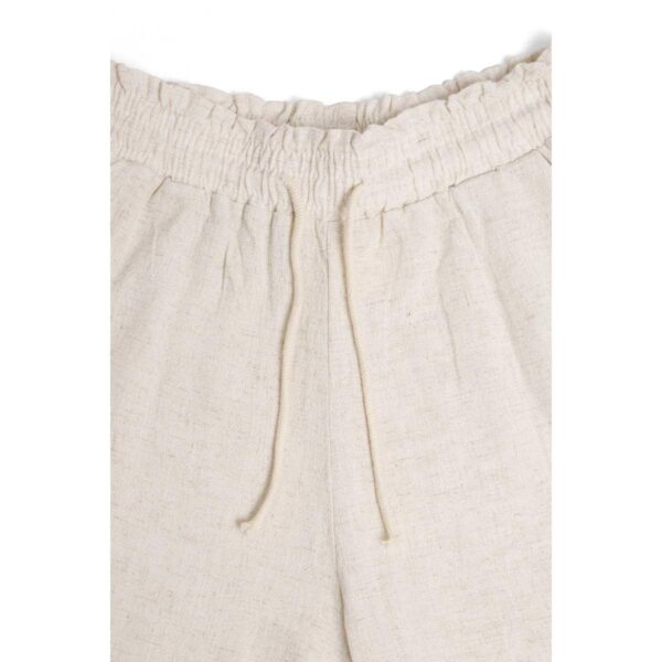 Pantalon Jasmine tipo lino solido beige - Imagen 3
