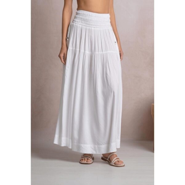 Falda Elan larga con elastico blanca - Imagen 3