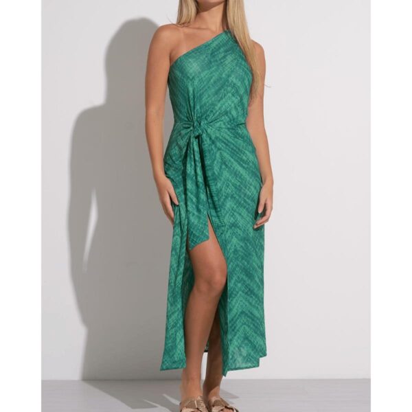 Vestido Elan largo Aqua Havana un hombro - Imagen 2