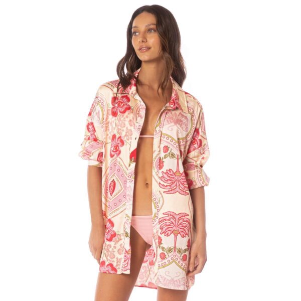 Camisa Maaji larga HS25 Stawberry Palm Dreambound - Imagen 3