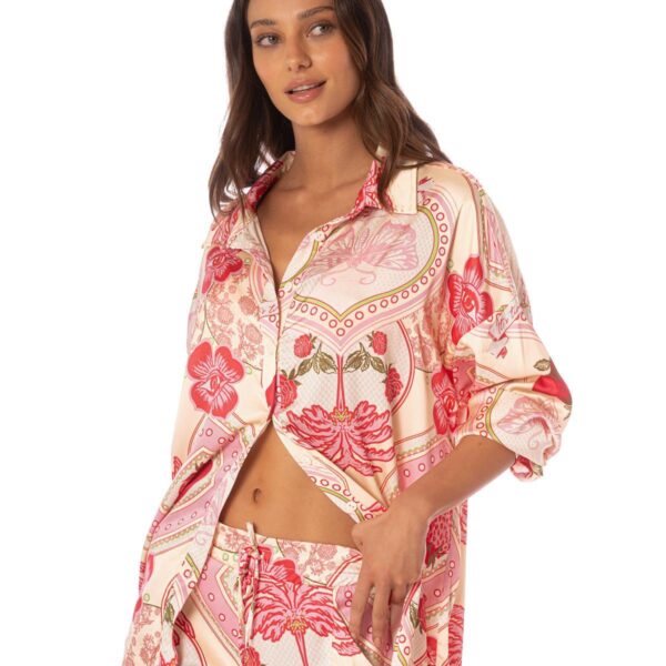 Camisa Maaji larga HS25 Stawberry Palm Dreambound - Imagen 4