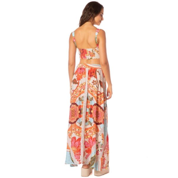 Falda larga Maaji SS25 Floral Groove Chambray - Imagen 2