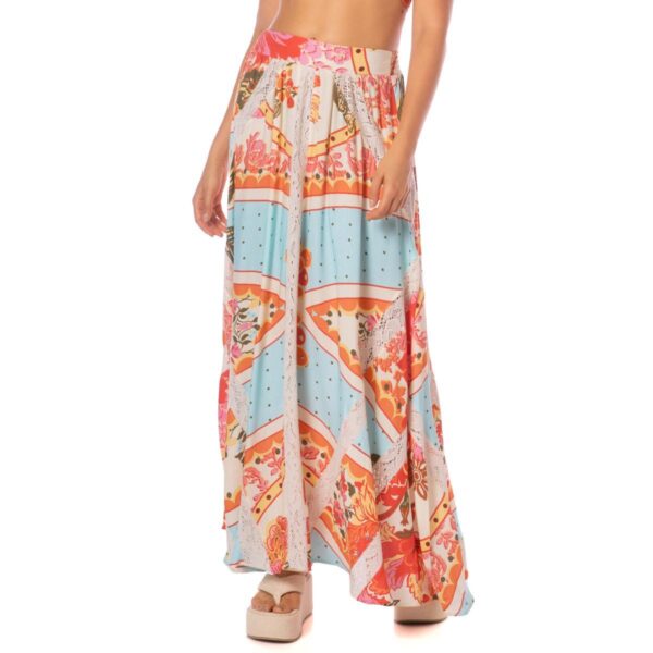 Falda larga Maaji SS25 Floral Groove Chambray - Imagen 3