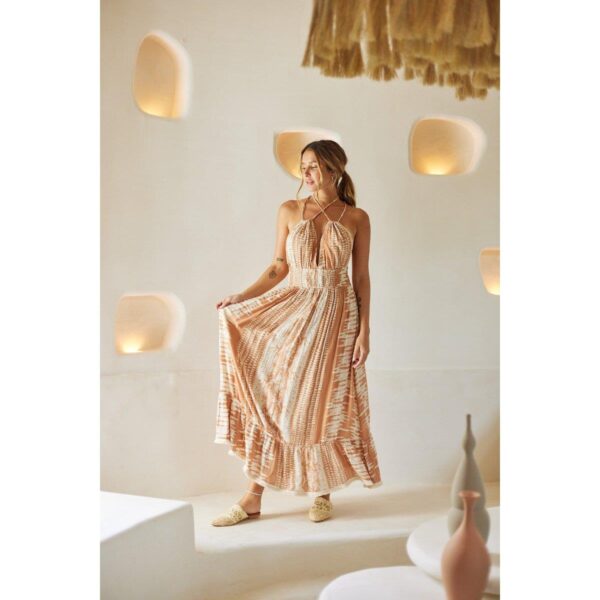 Vestido Z&L largo Serpente beige