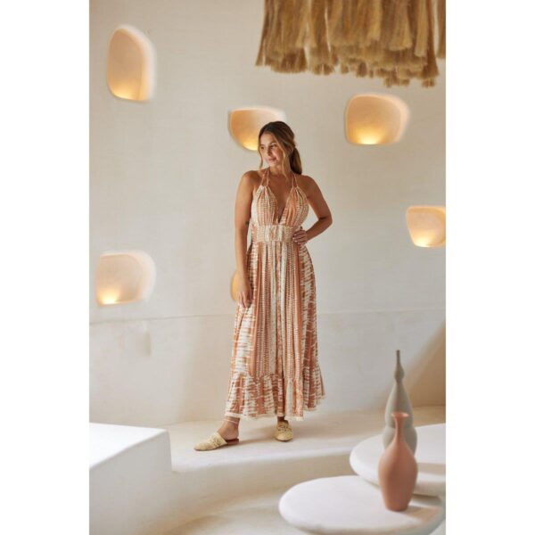 Vestido Z&L largo Serpente beige - Imagen 3