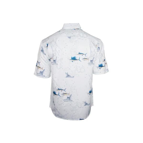 Camisa Hook & Tackle M/C Performance Marine Charts blanca hombre - Imagen 2