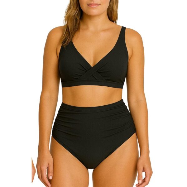 Bikini Beach Party SS 2 pz cintura alta negro mujer