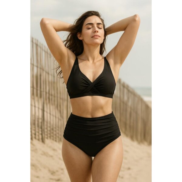 Bikini Beach Party SS 2 pz cintura alta negro mujer - Imagen 2