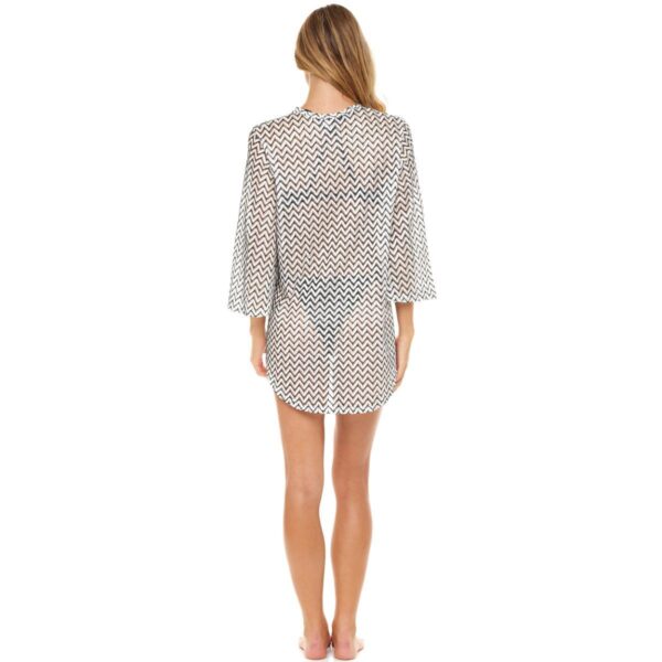Salida Elif W2T M/L chevron blanco y negro cuello V - Imagen 3