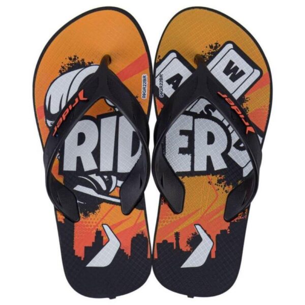 Sandalia Rider Street Joy negro/amarillo niños Jr tallas 12-4 - Imagen 2