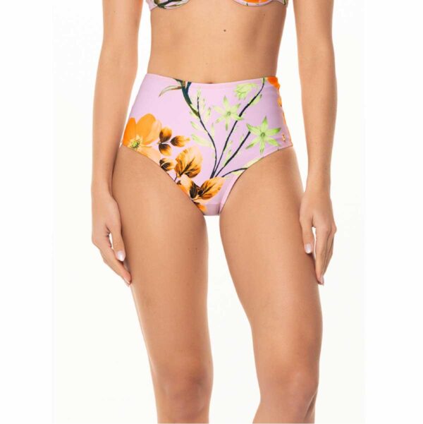 Bottom Garotas cintura alta Syringa morado flores naranja