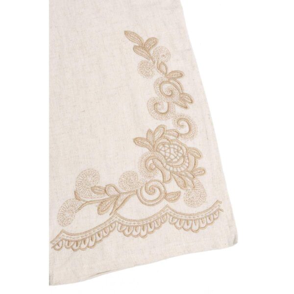 Pantalon Jasmine tipo lino beige con detalle bordado - Imagen 2