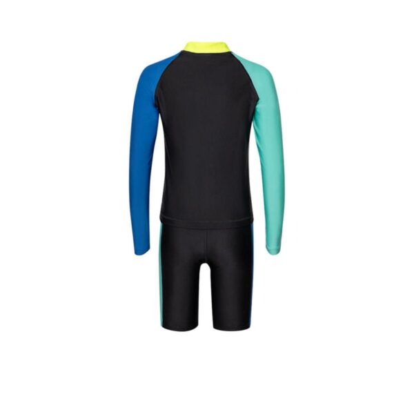 Set de Rashguard y Jammer Speedo M/L 2pzas Colourblock niño negro/azul/aqua - Imagen 2
