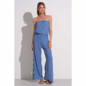 Jumper Elan strapless lado crochet celeste