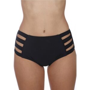 Bottom Heat solido cintura alta negro mujer