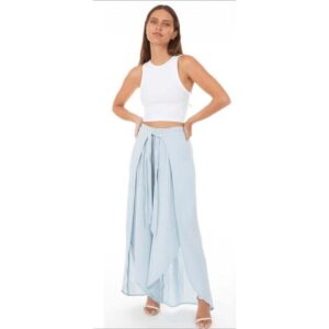 Pantalon Exist wrap leg gasa celeste mujer