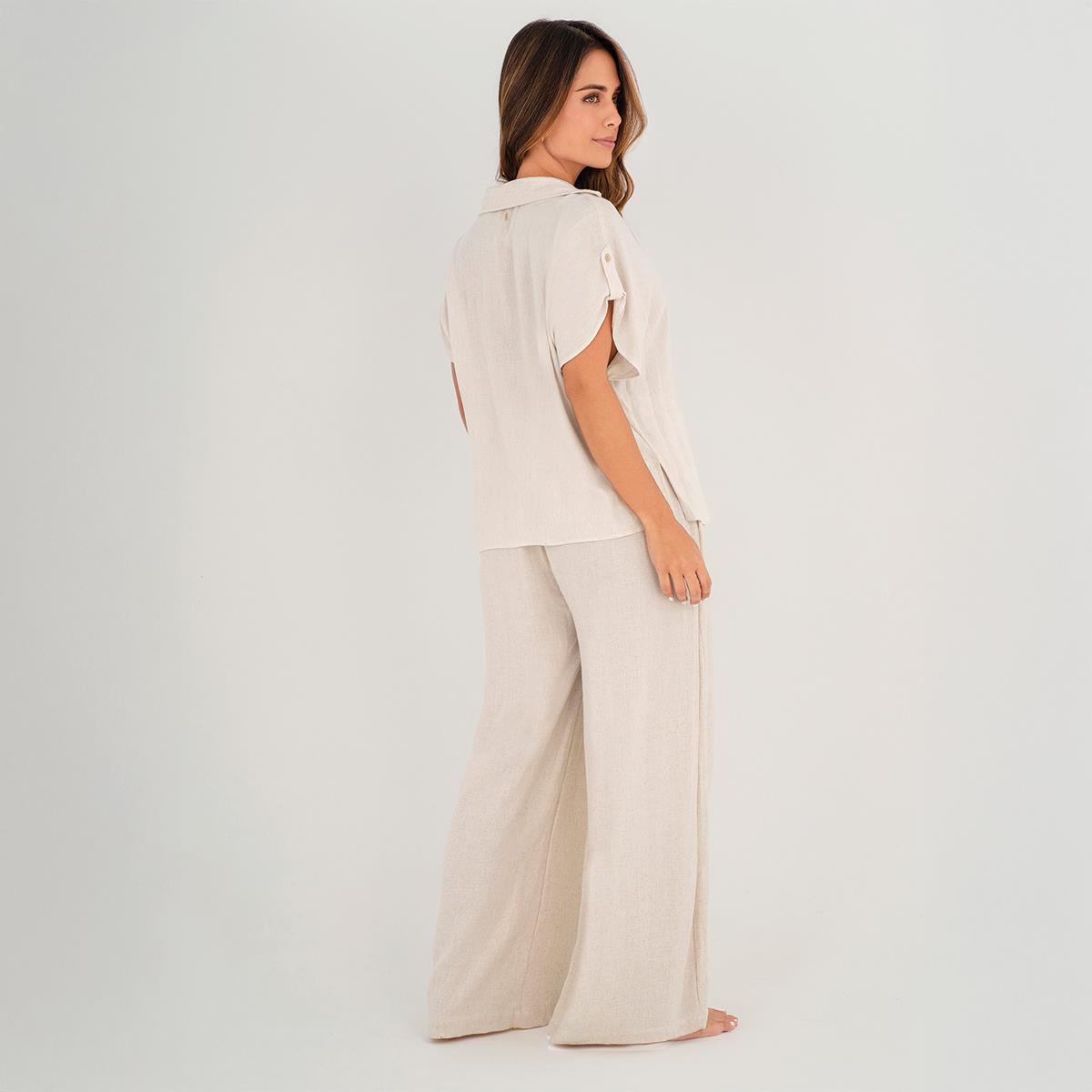 Camisa Garotas corta tipo lino Semilla - Imagen 2