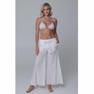 Pantalon J.Valdi amarre a un lado Matira blanco