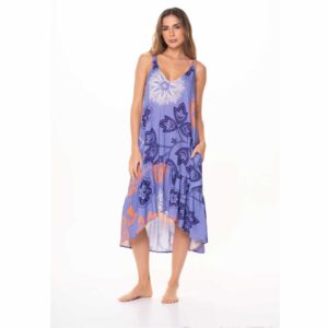 Vestido Garotas corto Mandala lila flores moradas bolero