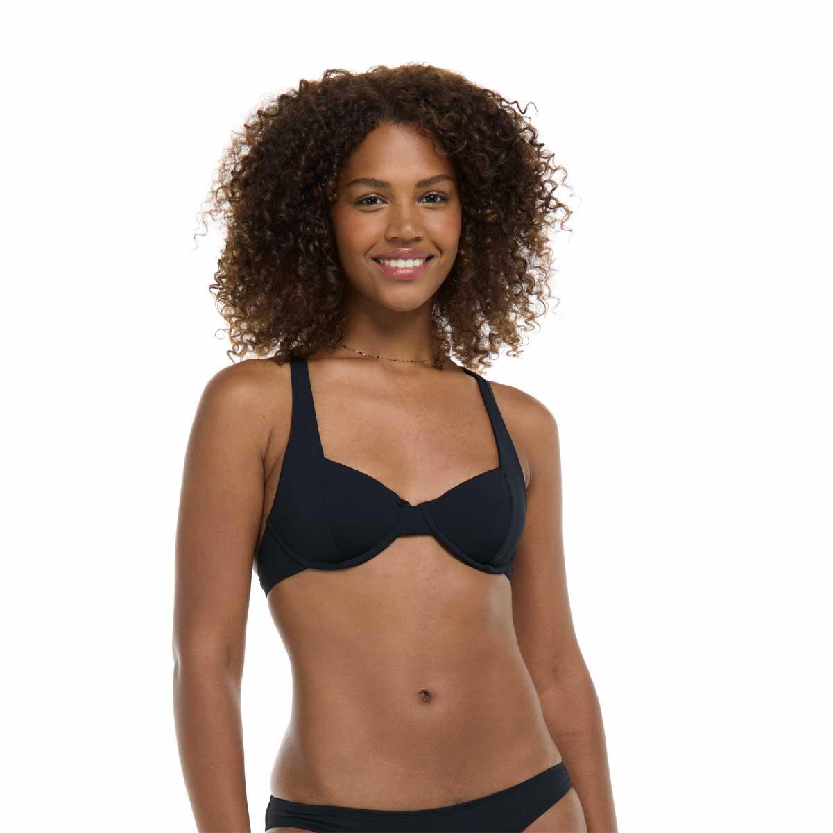 Top Eidon solido Maya negro mujer