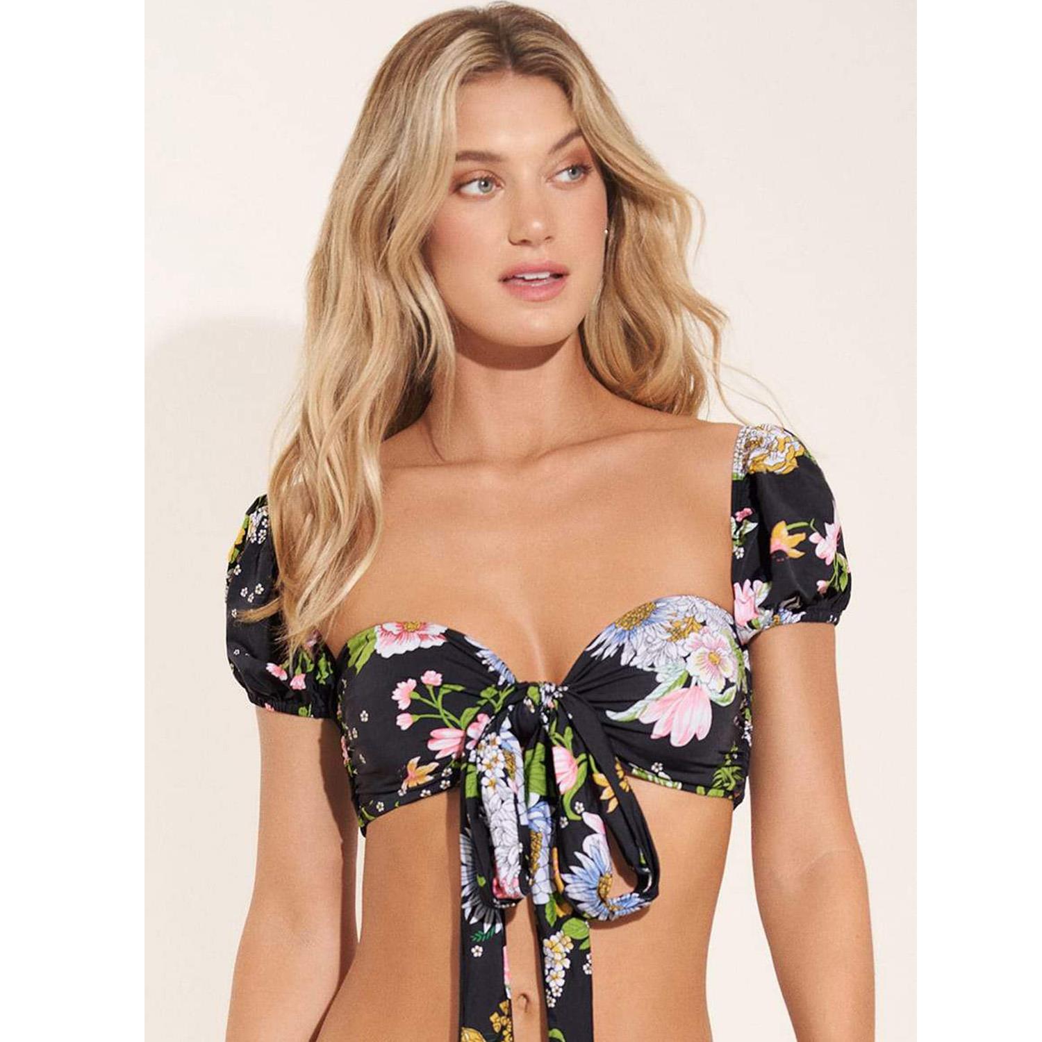 Top Maaji SP22 Black Bouquete Antonia