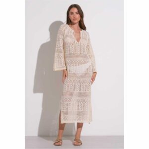 Vestido Elan midi M/L calado blanco
