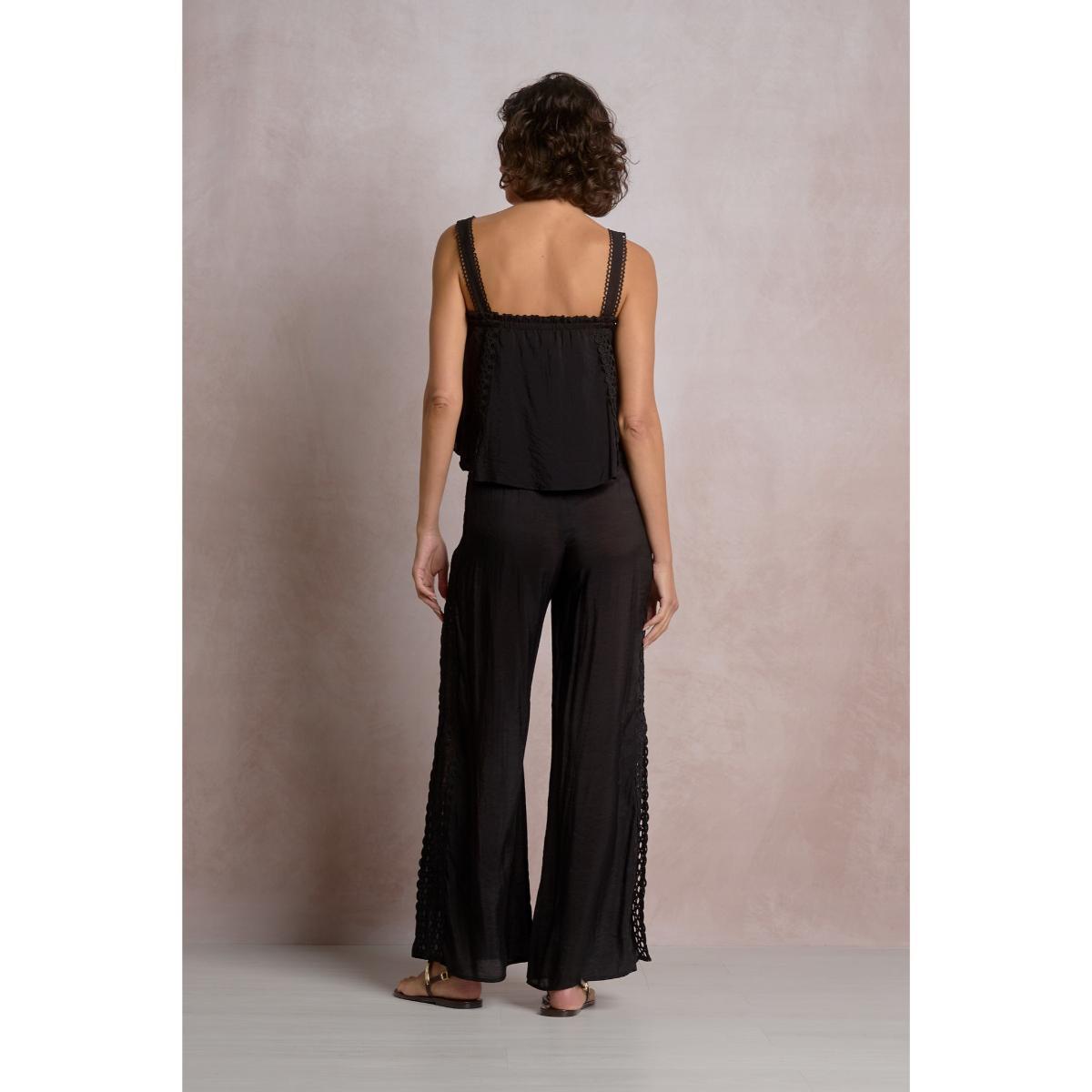 Top Elan flowy encaje negro - Imagen 4