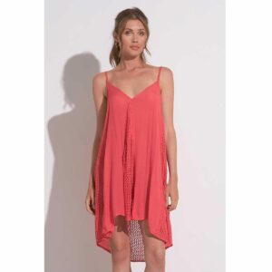 Salida Elan corta con tirantes y crochet coral