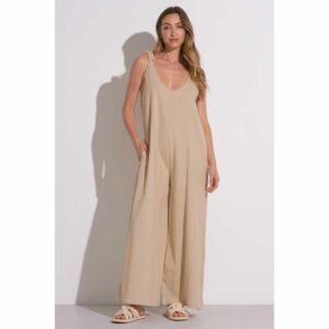 Jumper Elan flojo tipo lino beige