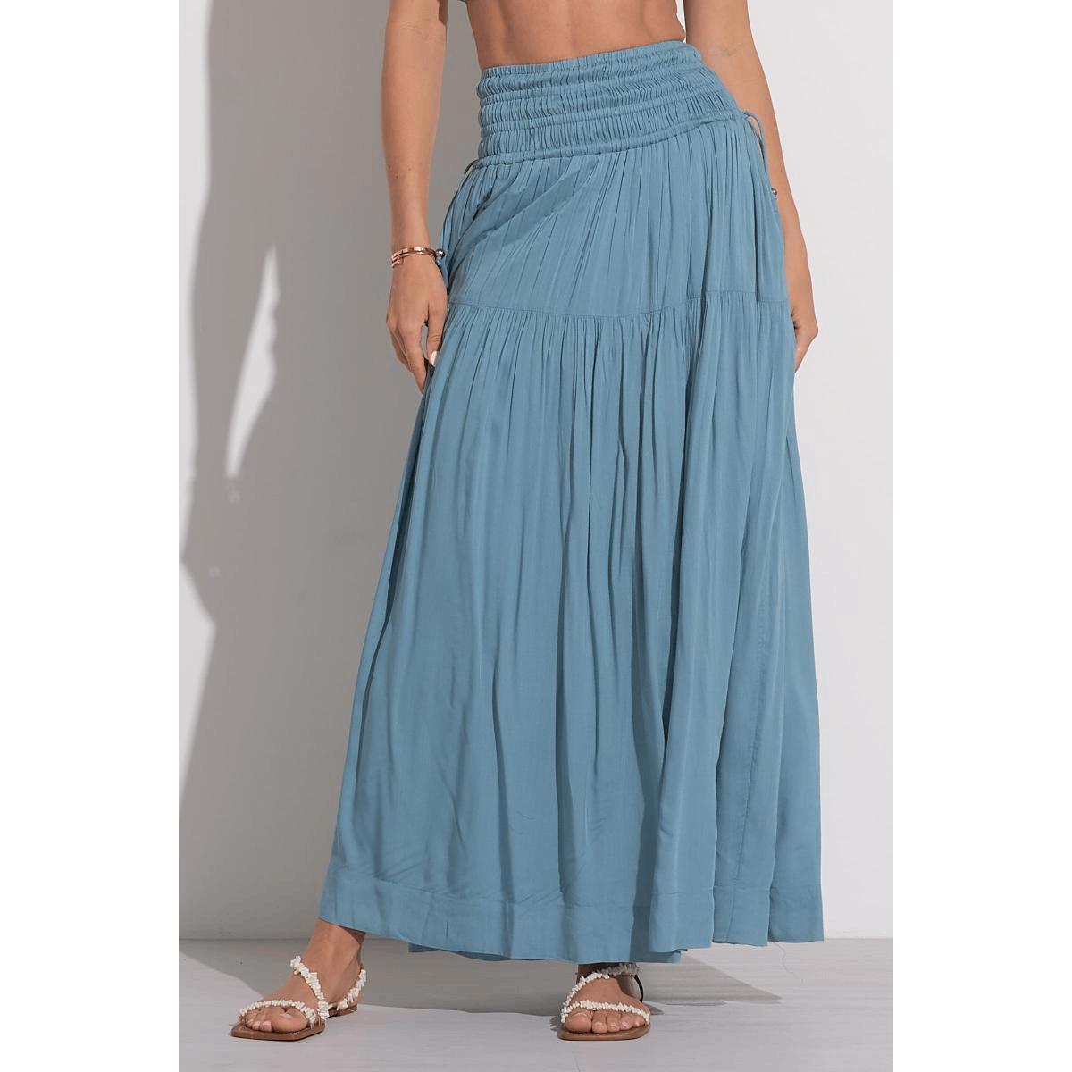 Falda Elan larga con elastico teal