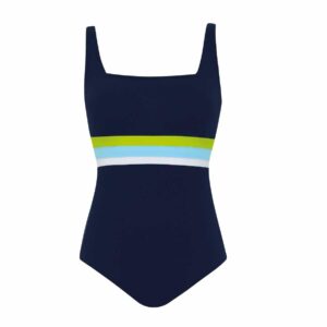 Calzoneta Sunflair 72134 azul linea blanca celeste y verde