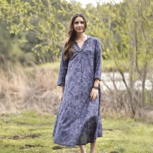 Vestido Dolma largo Calypso azul marino