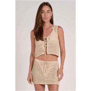 Crop top Sensea calado beige