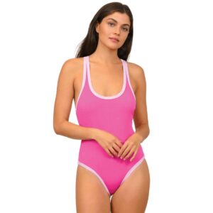 Calzoneta Poetry in Ocean SS textura con orilla fucsia mujer