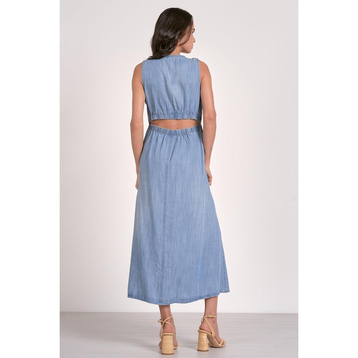 Vestido Elan largo denim cut out - Imagen 4