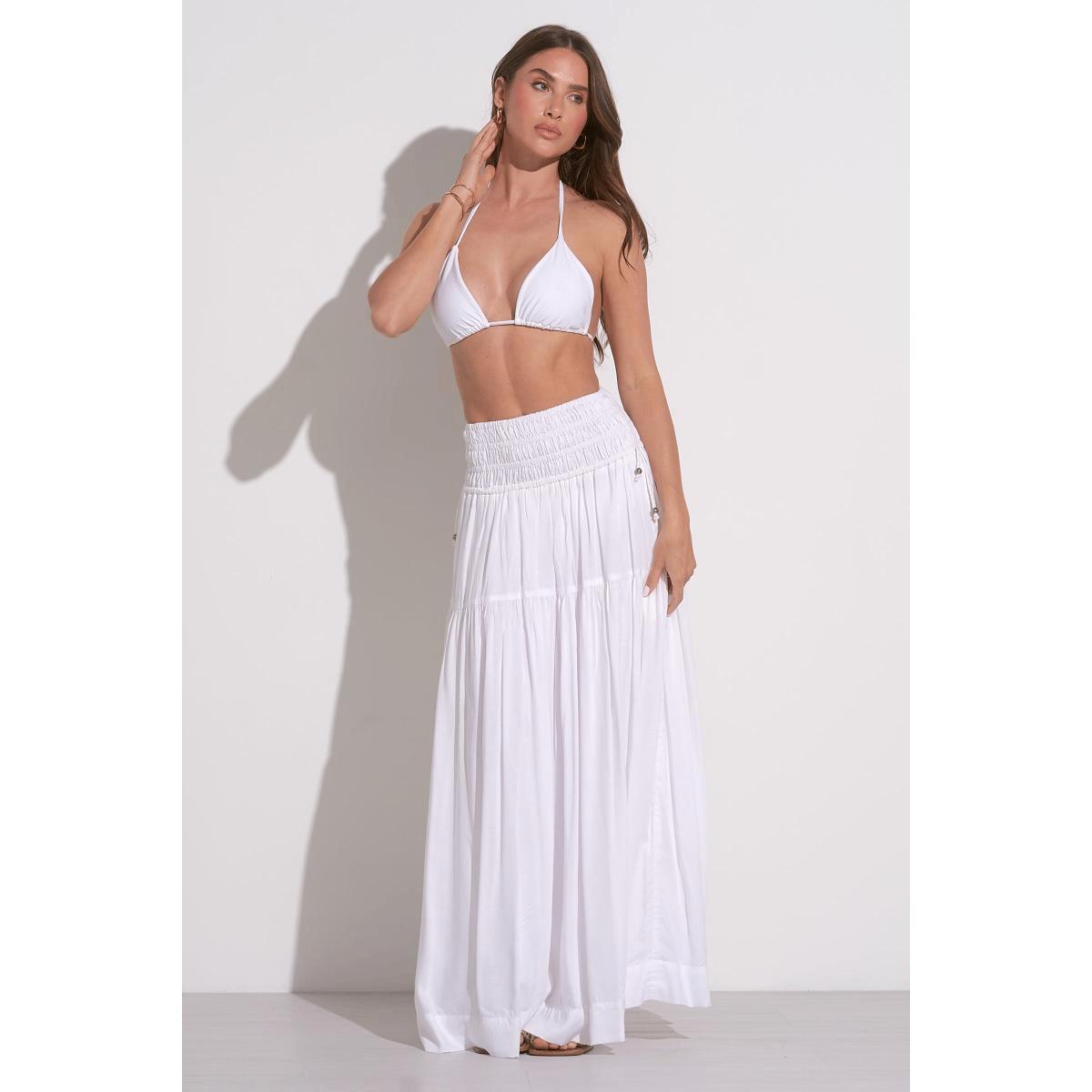 Falda Elan larga con elastico blanca
