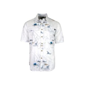 Camisa Hook & Tackle M/C Performance Marine Charts blanca hombre