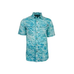 Camisa Hook & Tackle M/C Performance Fishtek aqua hombre
