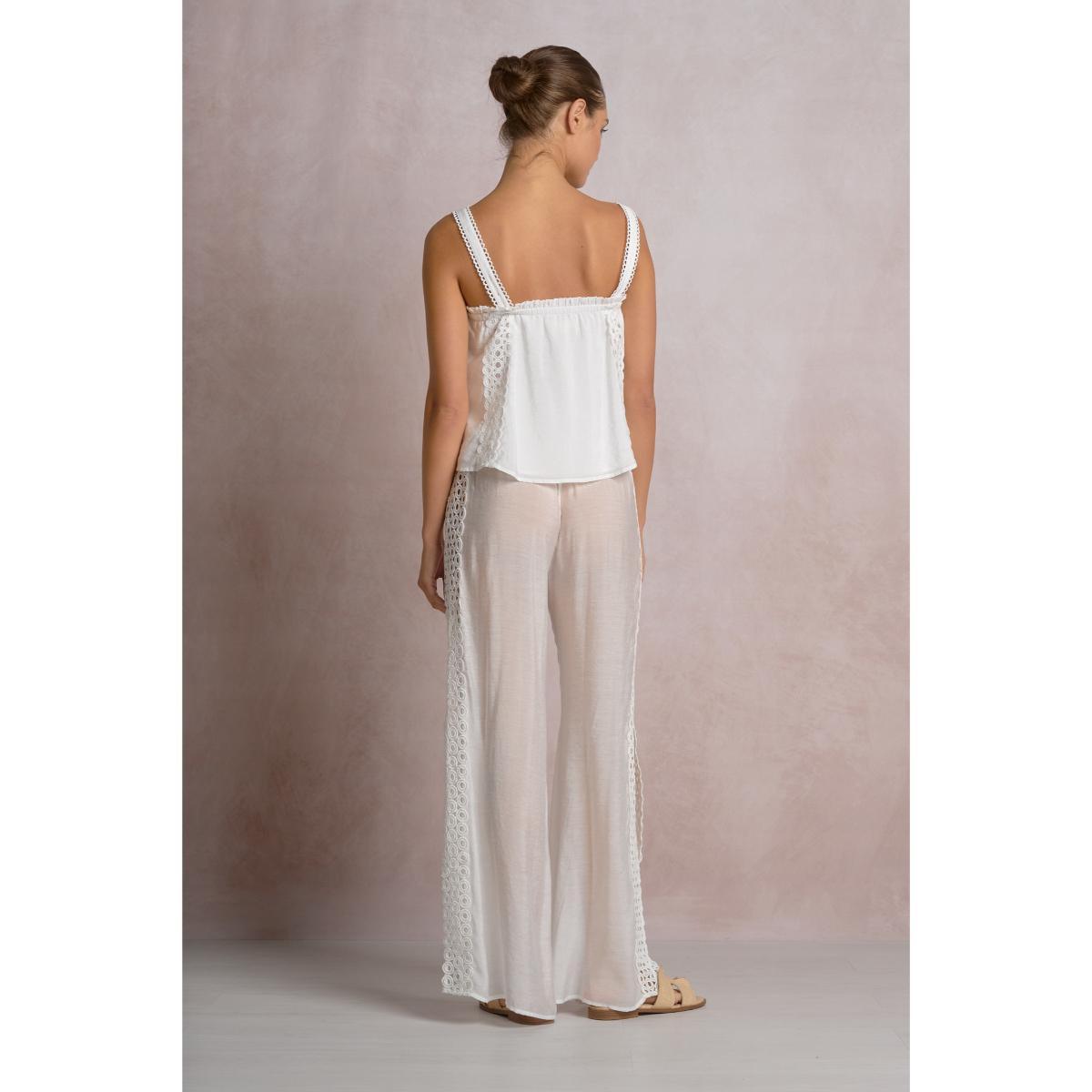 Top Elan flowy encaje blanco - Imagen 2