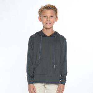 Rashguard Ingear M/L niños gris carbon con capuchon